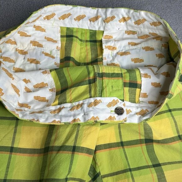 Loudmouth Shorts Mens 40 Green Yellow Plaid Golf Casual 100% Cotton Summer Fun - Picture 3 of 10
